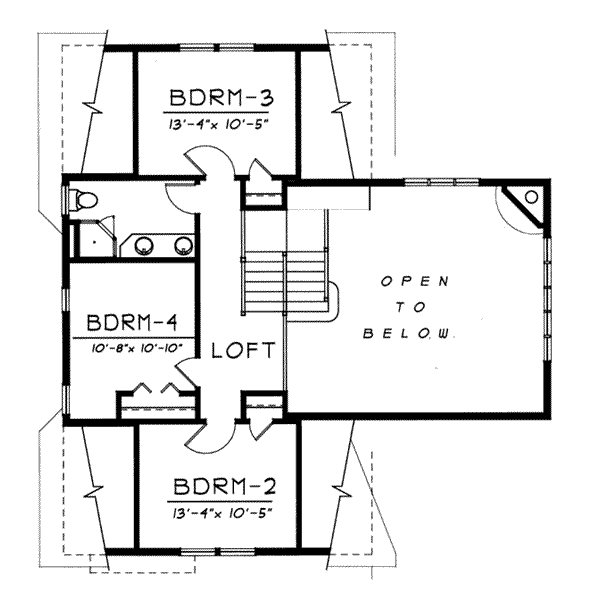 House Plan Design - Farmhouse Floor Plan - Upper Floor Plan #100-214
