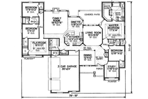 Floor Plan - Main Floor for Traditional House Plan #65-101 - 4 bed, 3.5 bath