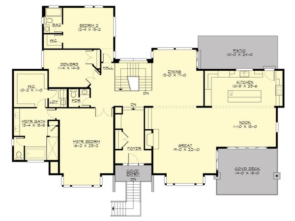 House Blueprint - Contemporary Floor Plan - Main Floor Plan #132-226