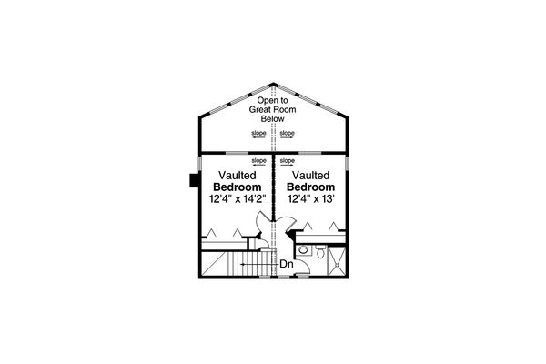 Contemporary Floor Plan - Upper Floor Plan #124-1095
