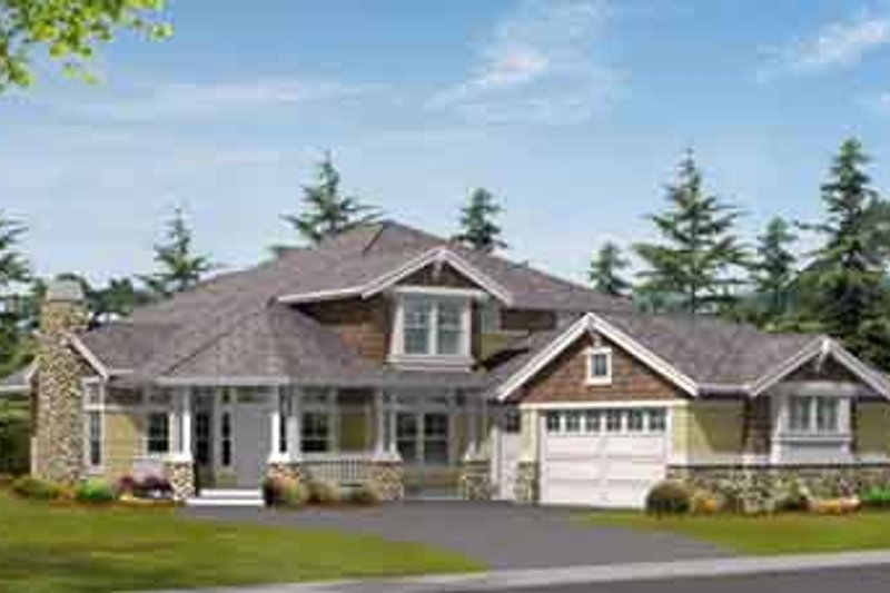 Architectural House Design - Craftsman Exterior - Front Elevation Plan #132-123