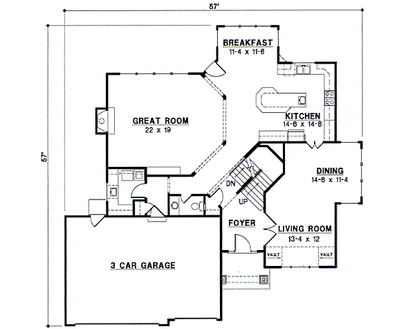 Traditional Floor Plan - Main Floor Plan #67-577