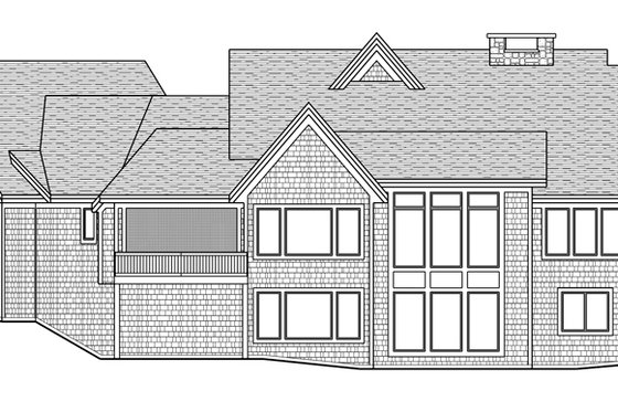 Exterior - Rear Elevation for Craftsman House Plan #51-581 - 3 bed, 3 bath