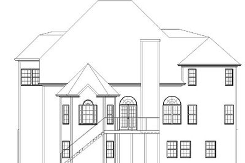 Home Plan - Exterior - Rear Elevation for European House Plan #119-263 - 5 bed, 4 bath