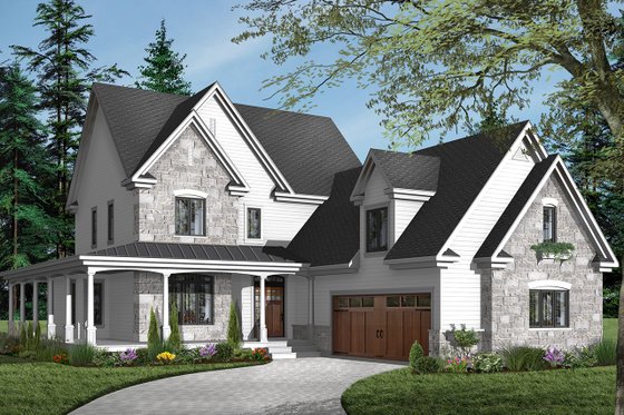 Exterior - Front Elevation 4 for Farmhouse House Plan #23-587 - 4 bed, 2.5 bath