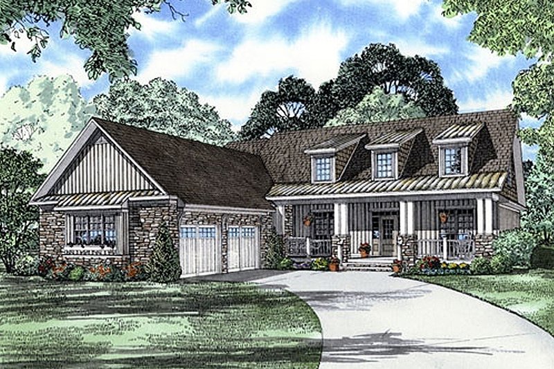 Home Plan - Front View - 2500 square foot country home