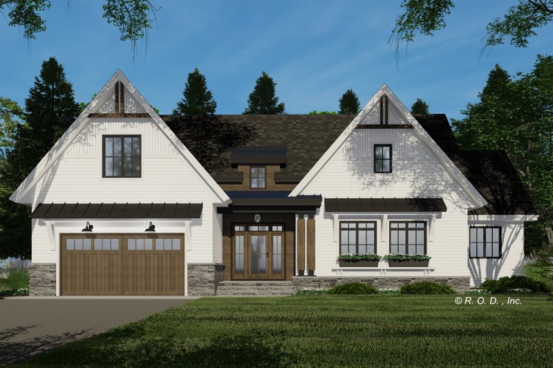 House Blueprint - Farmhouse Exterior - Front Elevation Plan #51-1217