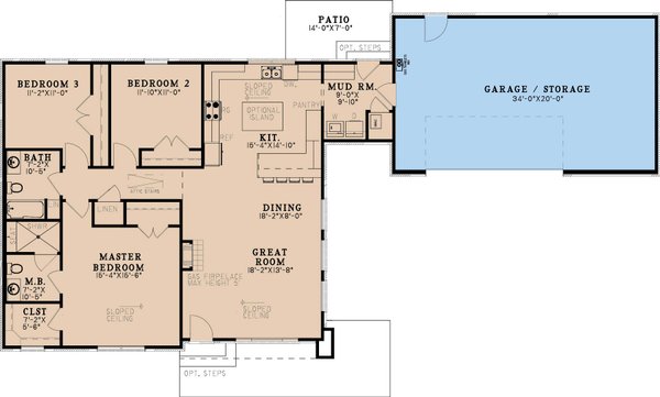 Modern Floor Plan - Main Floor Plan #923-434