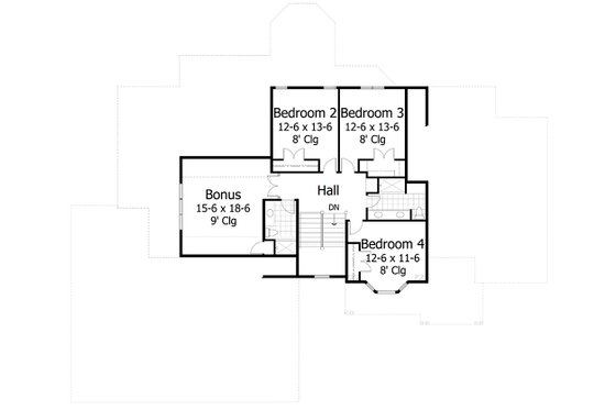 Floor Plan - Upper Floor for Craftsman House Plan #51-556 - 4 bed, 3.5 bath