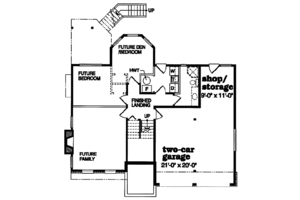 Floor Plan - Lower Floor for Traditional House Plan #47-344 - 3 bed, 2 bath