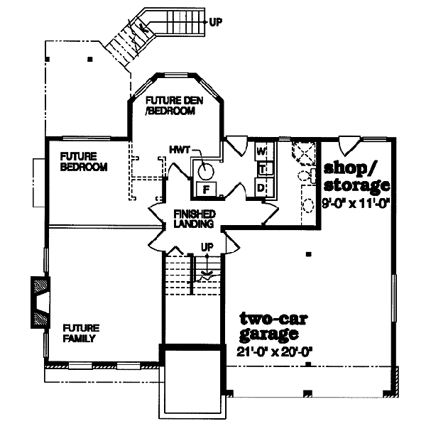 Traditional Floor Plan - Lower Floor Plan #47-344