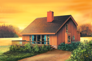 Cottage Exterior - Front Elevation Plan #25-4419