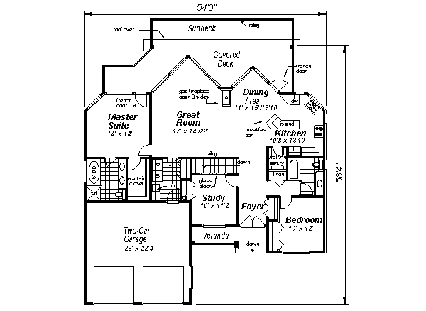 Ranch Floor Plan - Main Floor Plan #18-1056