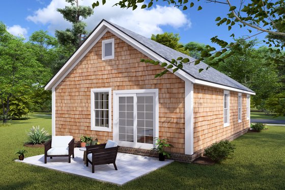 Exterior - Rear Elevation for Cottage House Plan #513-2234 - 3 bed, 1 bath