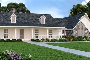 Country Exterior - Front Elevation Plan #45-115