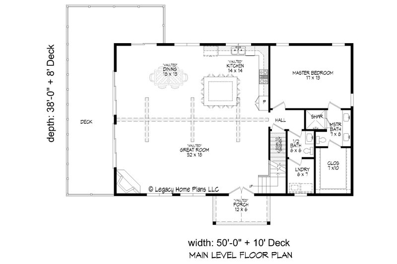 Dream House Plan - Floor Plan - Main Floor for Southern House Plan #932-794 - 3 bed, 2.5 bath