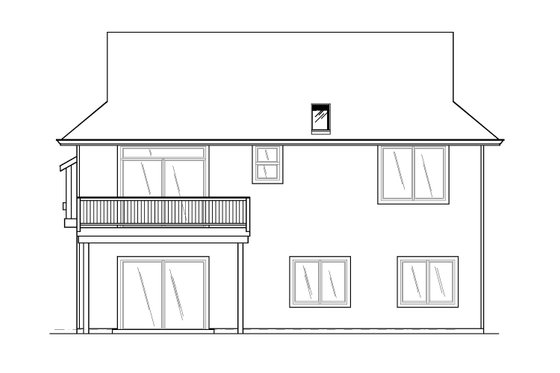 Exterior - Rear Elevation for Craftsman House Plan #53-498 - 3 bed, 2.5 bath