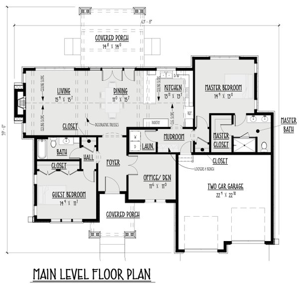 Craftsman Floor Plan - Main Floor Plan #1088-10