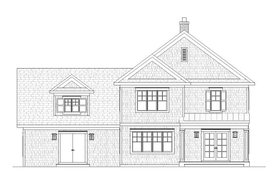 Exterior - Rear Elevation for Farmhouse House Plan #901-51 - 3 bed, 2.5 bath