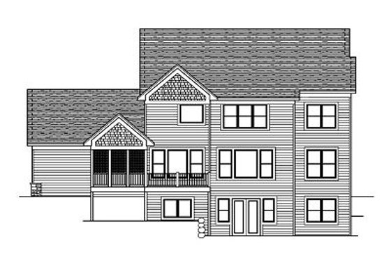 Exterior - Rear Elevation for Traditional House Plan #51-318 - 4 bed, 3.5 bath