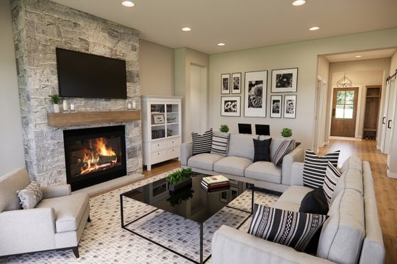 Interior - Family Room 1 for Craftsman House Plan #51-1531 - 3 bed, 2 bath