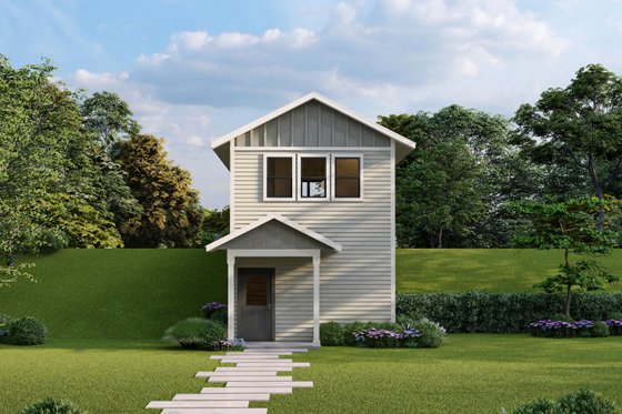 Exterior - Front Elevation 3 for Craftsman House Plan #124-1364 - 1 bed, 1.5 bath