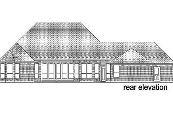 Exterior - Rear Elevation for European House Plan #84-278 - 4 bed, 3 bath