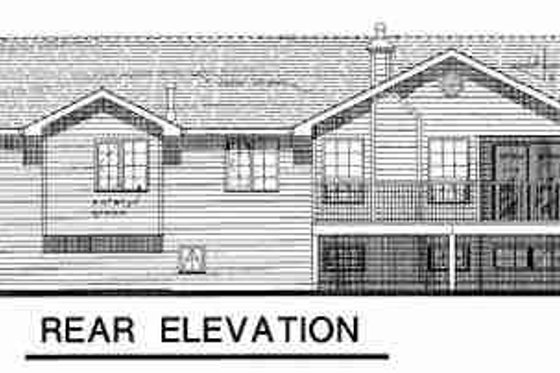 Exterior - Rear Elevation for Traditional House Plan #18-9328 - 3 bed, 2 bath