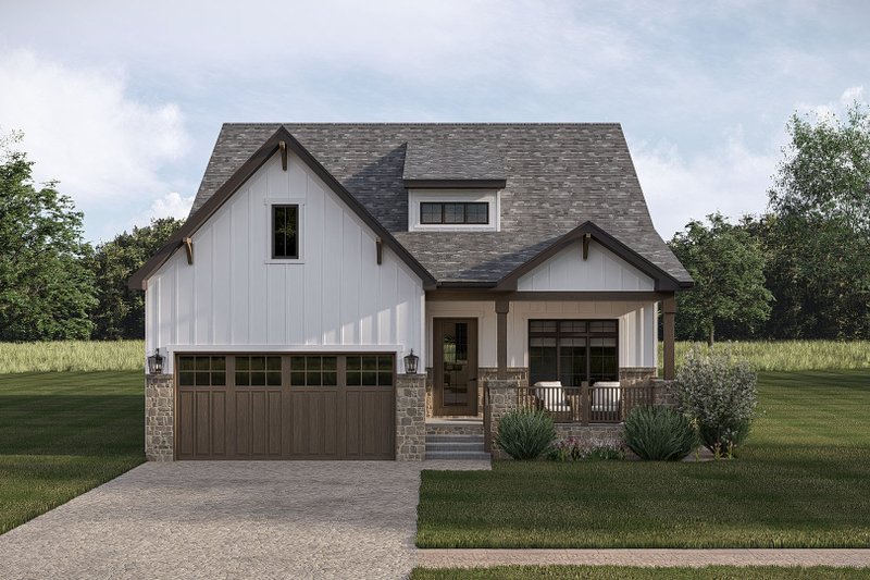 Architectural House Design - Exterior - Front Elevation 3 for Craftsman House Plan #455-795 - 4 bed, 4 bath