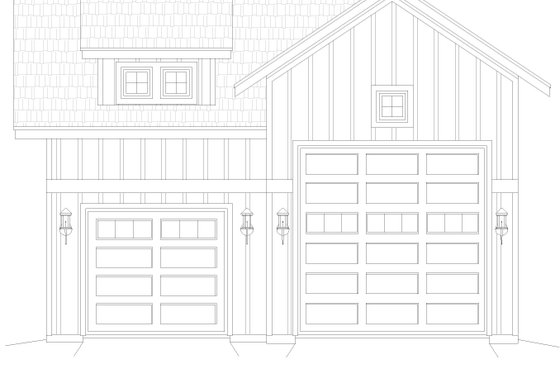 Exterior - Front Elevation 3 for Southern House Plan #932-1203, 0 bath