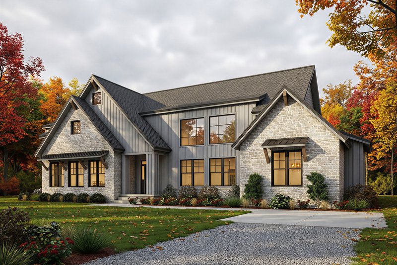 House Blueprint - Exterior - Front Elevation 3 for Craftsman House Plan #1084-3 - 3 bed, 3.5 bath