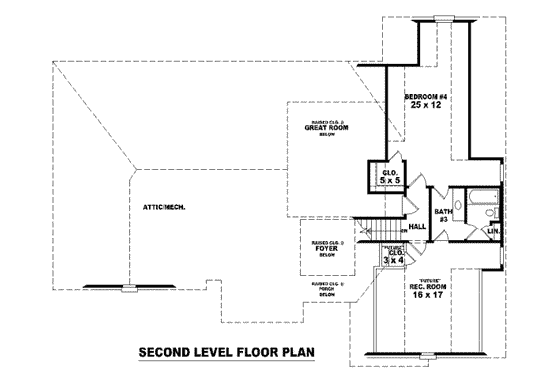 Floor Plan - Upper Floor for European House Plan #81-1161 - 4 bed, 3.5 bath