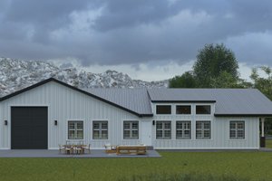 Exterior - Rear Elevation 1 for Barndominium House Plan #1060-292 - 3 bed, 3.5 bath