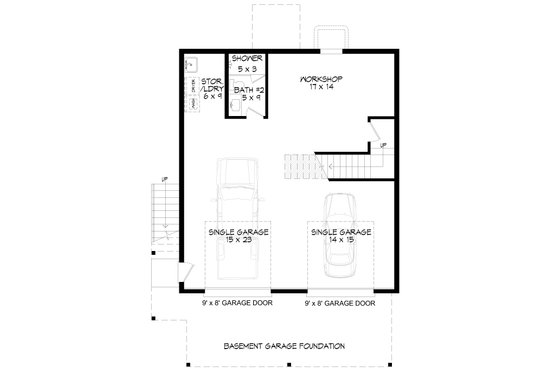 Floor Plan - Main Floor for Contemporary House Plan #932-944 - 1 bed, 2 bath