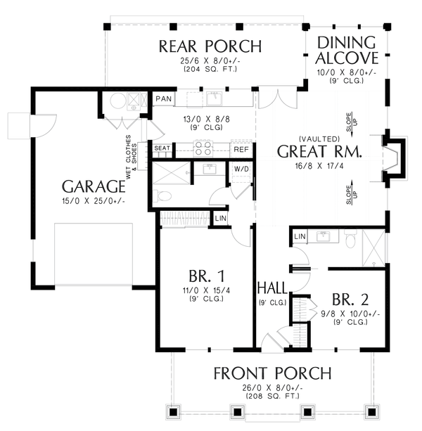 Cottage Floor Plan - Main Floor Plan #48-1150