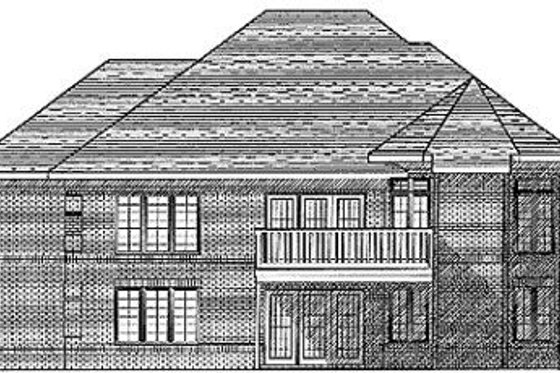 Exterior - Rear Elevation for European House Plan #70-442 - 2 bed, 2 bath