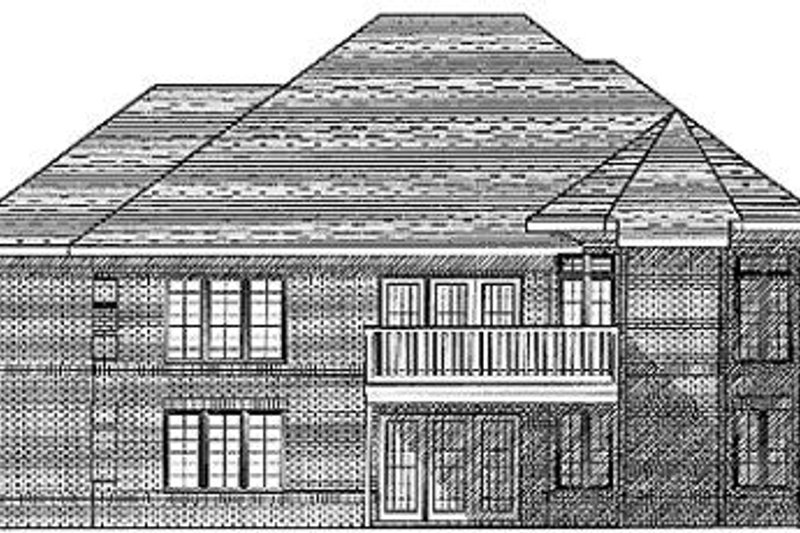 Home Plan - Exterior - Rear Elevation for European House Plan #70-442 - 2 bed, 2 bath