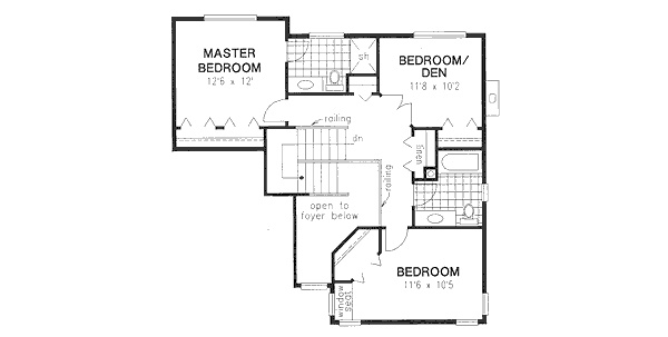 Traditional Floor Plan - Upper Floor Plan #18-9039