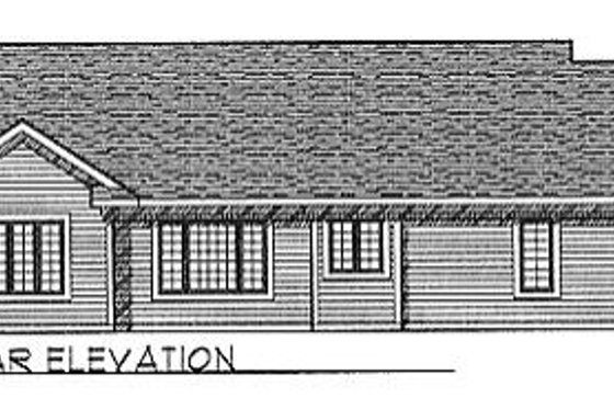 Exterior - Rear Elevation for Traditional House Plan #70-145 - 3 bed, 2 bath