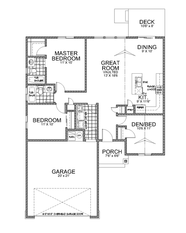 Craftsman Floor Plan - Main Floor Plan #112-184