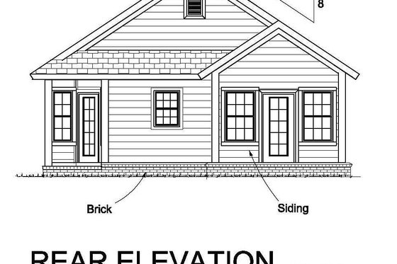 Exterior - Rear Elevation for Craftsman House Plan #513-2074 - 3 bed, 2 bath