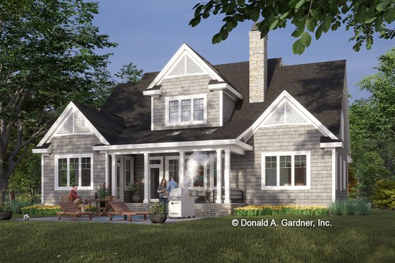 Exterior - Rear Elevation 1 for Country House Plan #929-1075 - 4 bed, 3.5 bath