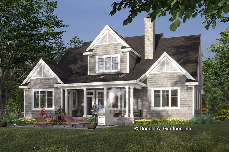 Architectural House Design - Exterior - Rear Elevation 1 for Country House Plan #929-1075 - 4 bed, 3.5 bath