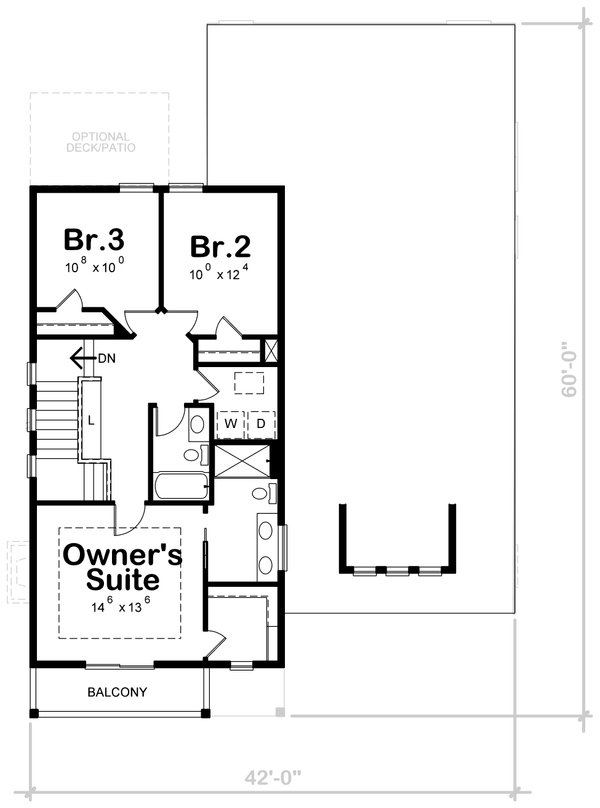 House Blueprint - Traditional Floor Plan - Upper Floor Plan #20-2518