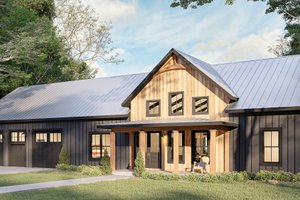 Barndominium Exterior - Front Elevation Plan #44-296