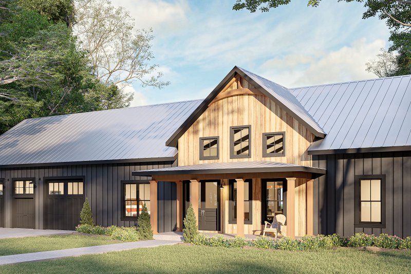Barndominium Style House Plan - 3 Beds 2 Baths 1962 Sq/Ft Plan #44-296