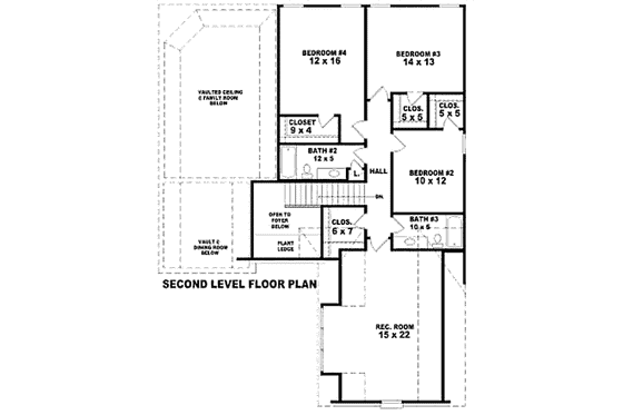 Floor Plan - Upper Floor for European House Plan #81-13718 - 4 bed, 3.5 bath