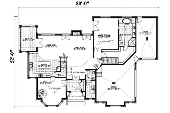 Floor Plan - Main Floor for European House Plan #138-236 - 3 bed, 2.5 bath
