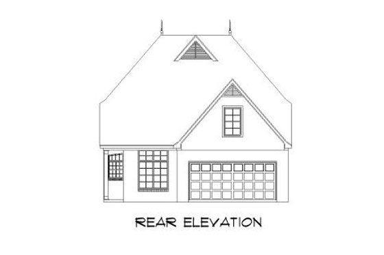 Exterior - Rear Elevation for European House Plan #424-237 - 3 bed, 2.5 bath