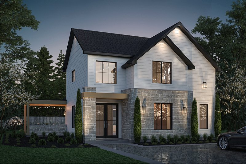 House Design - Exterior - Front Elevation 2 for Modern House Plan #23-2865 - 3 bed, 1.5 bath